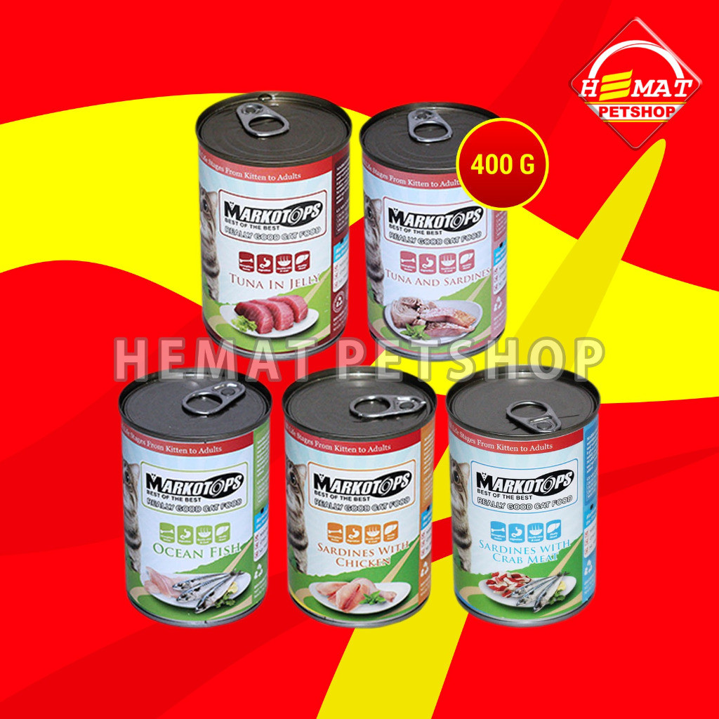 Makanan Kucing Markotop 400 Gram / Wet Food 400 Gram Kaleng