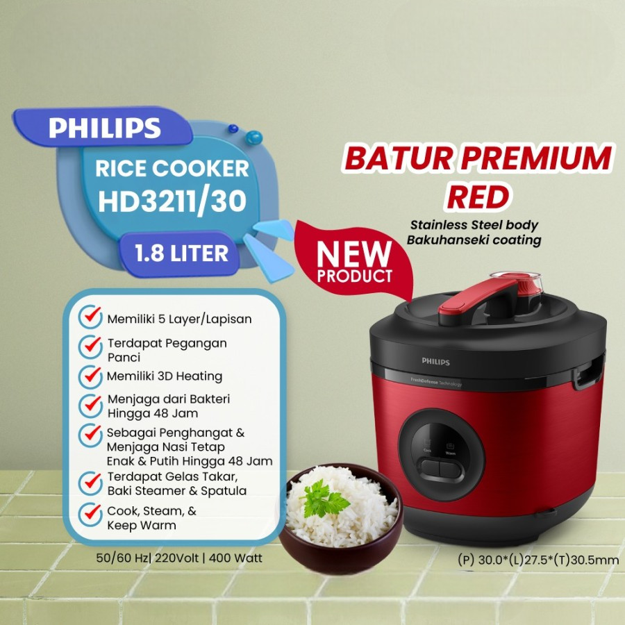MAGIC COM PHILIPS HD3211 | Magic Com Philips HD3211 Anti Basah Dan Basi
