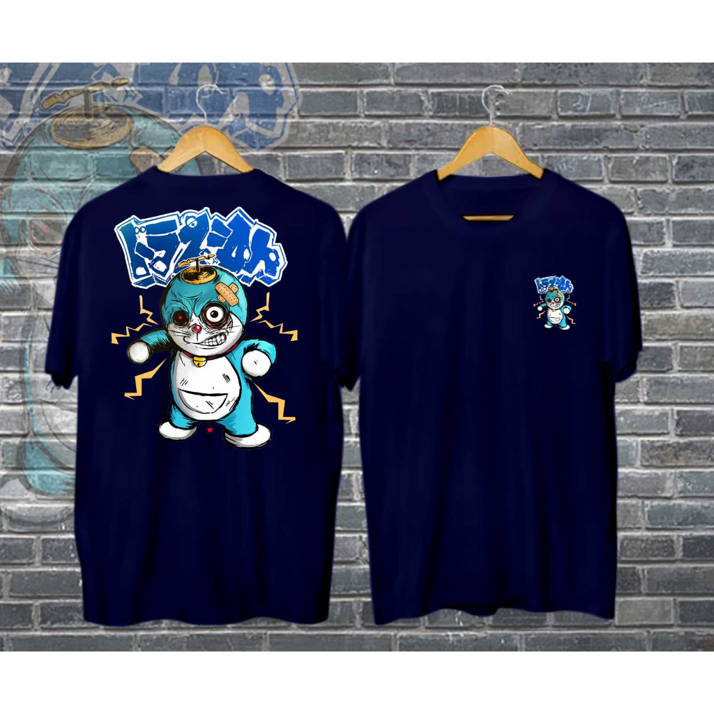 KAOS PRIA DEWASA MOTIF DORAEMON KEKINIAN BAJU DISTRO PRIA WANITA