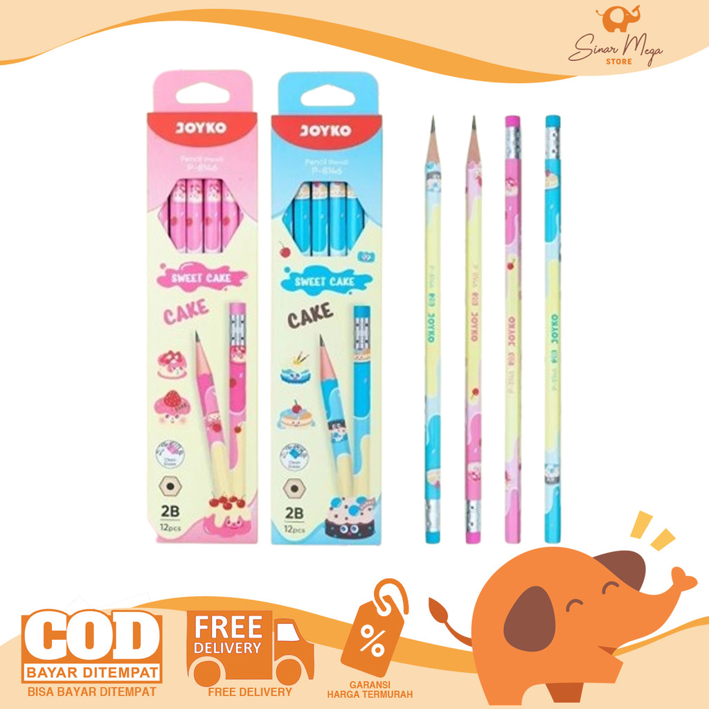 

Joyko Pencil P-8146 Sweet Cake 2B / Pensil LUSINAN Isi 12 Murah