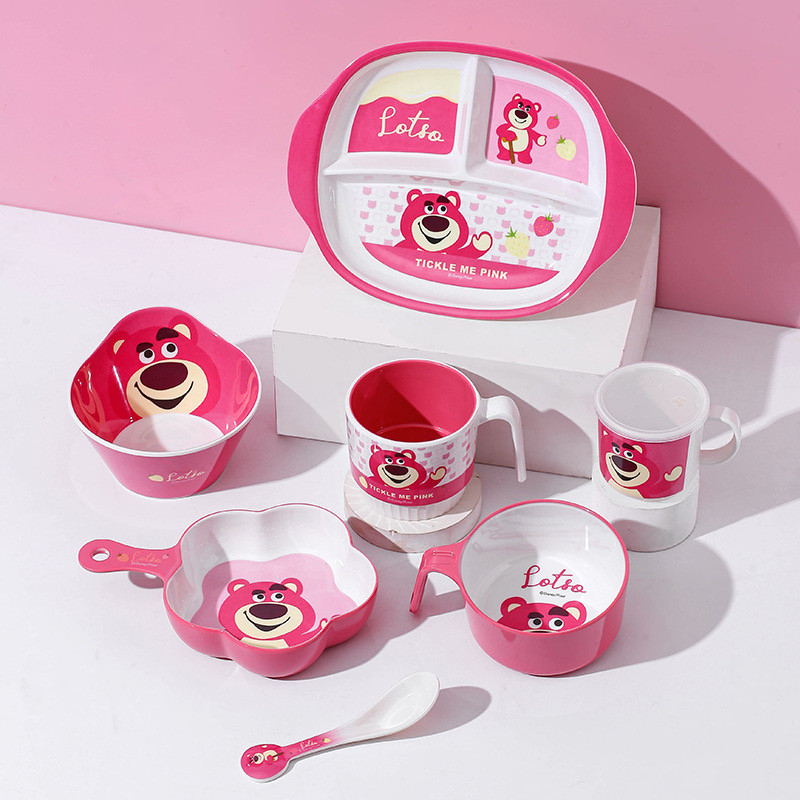 Piring Mangkok Gelas Sendok Melamin Karakter Lotso