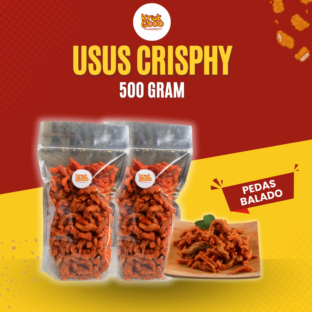 

Keripik Usus Ayam Crispy Varian Pedas Balado 500 Gram