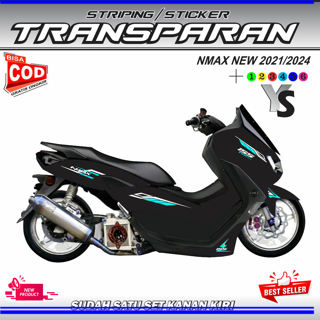 SETIKER MOTIF STIKER UV TRANSPARAN NMAX NEW 155  PREMIUM MOTOR KEREN