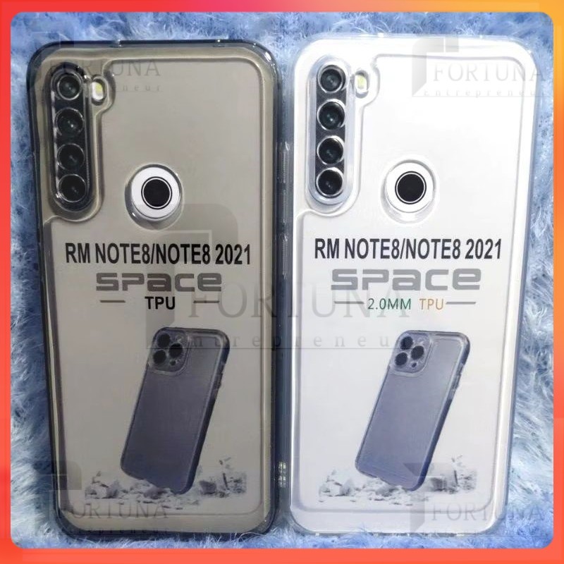 [ FORTUNA ] SOFTCASE ORIGINAL CLEAR  XIAOMI REDMI NOTE 8/ REDMI NOTE 8 2021 CASE CLEAR HITAM BENING 