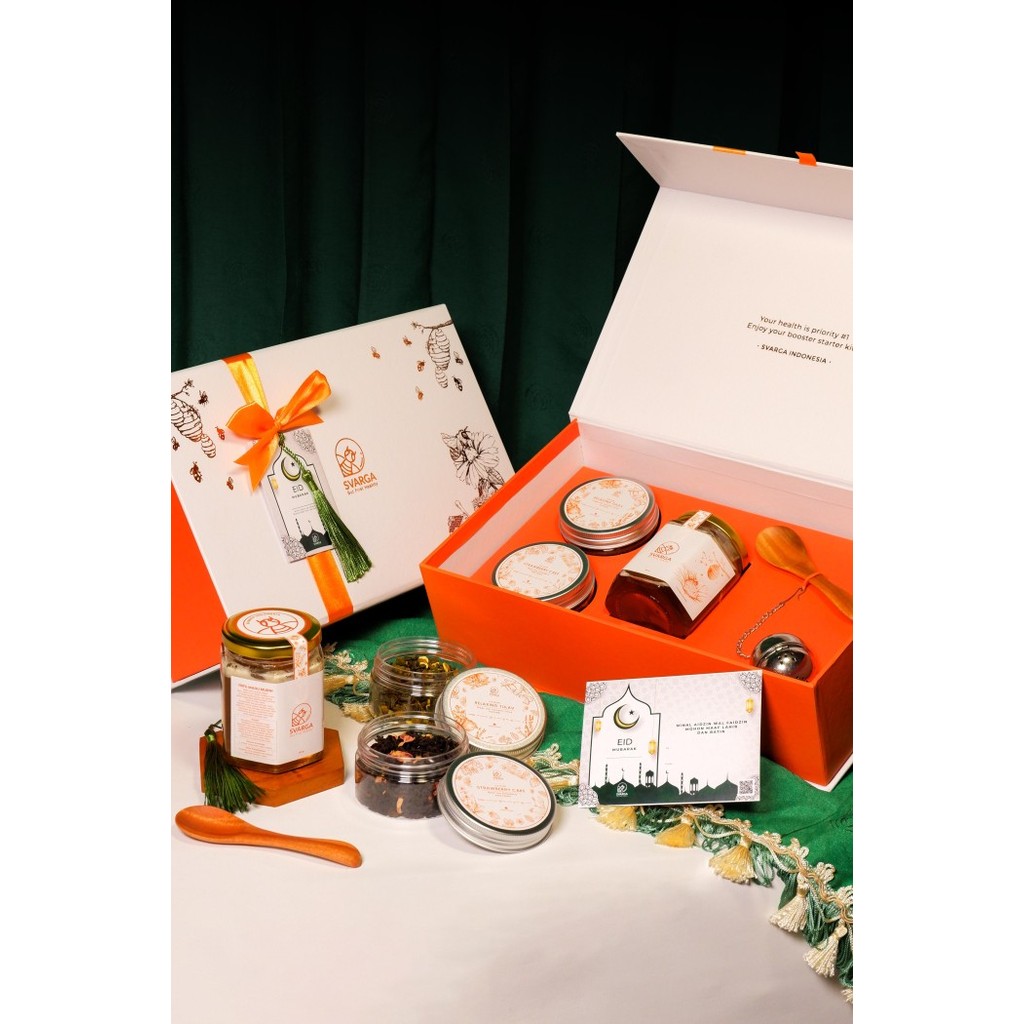 

[0k_market1] Hampers Giftbox Svarga Premium - Artisan Honey & Tea Blend - Special, Imlek
