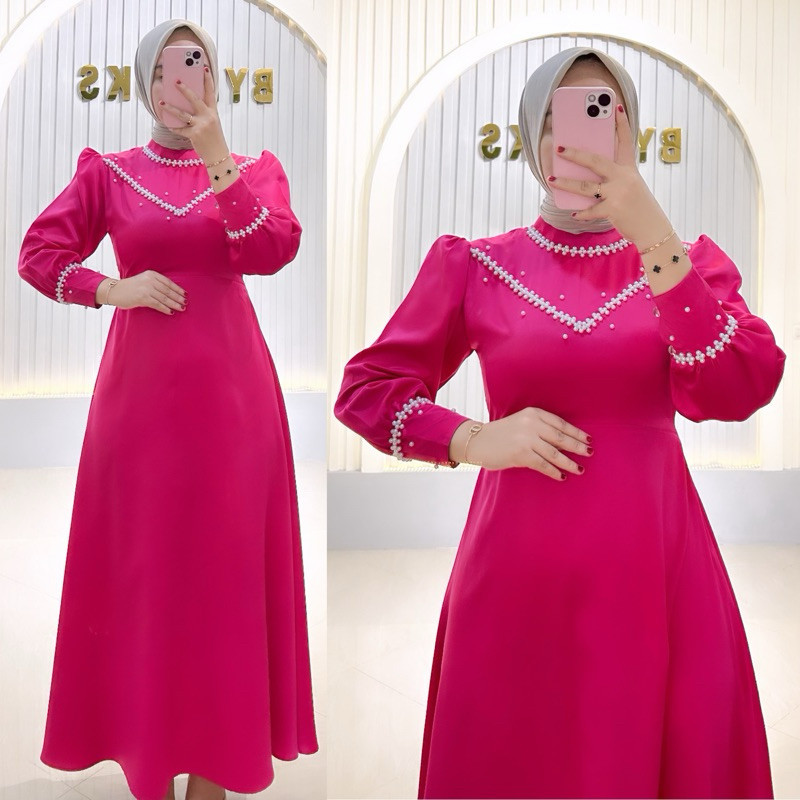 CLAUDYA DRESS SIZE M L XL XXL JUMBO  BAJU KONDANGAN TERBARU LENGAN BALON LENGAN FUFFY DRESS BRIDESMA