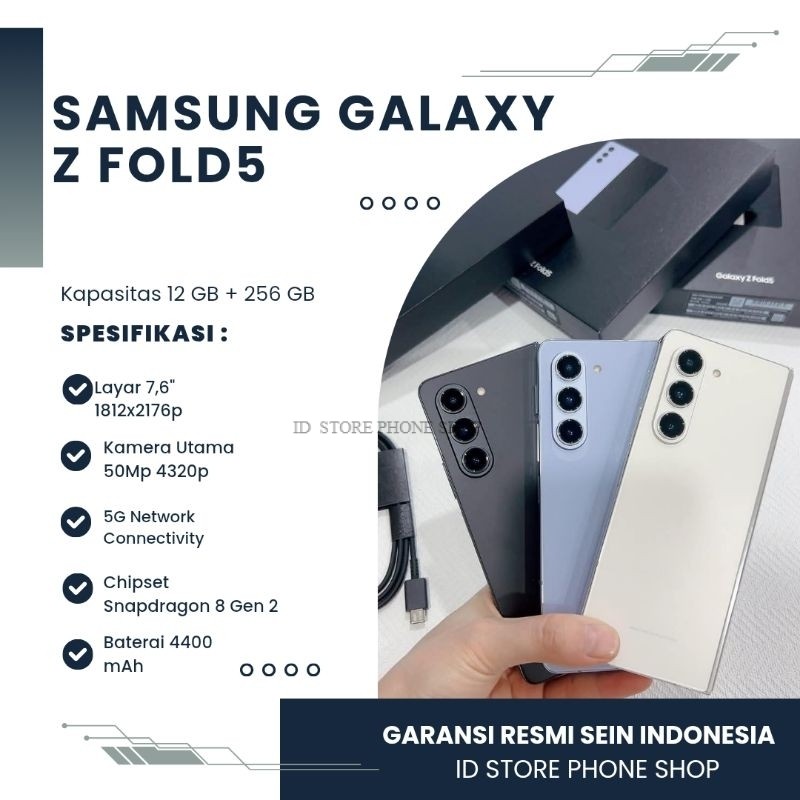 Samsung Galaxy Z Fold 5 - Z Fold5 5G- 256GB - EX SEIN RESMI - Second