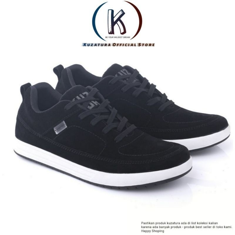 Sepatu Pria Original Suede TPR | Sneakers Casual Black White Spatu Kasual Snekers Cowok Murah /Updat