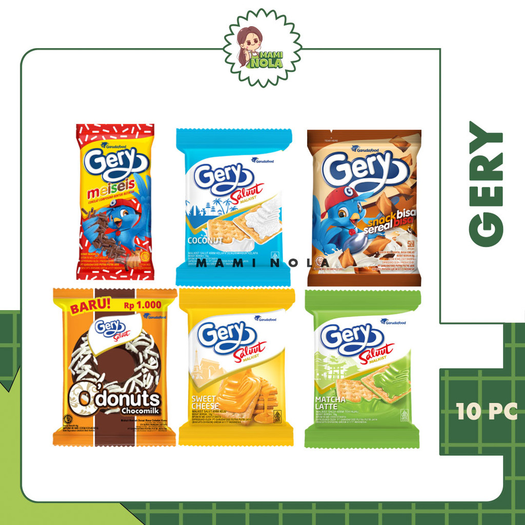 

GERY - Gery Malkist Salut | Gery Donut| Gery Snack & Sereal Renceng | Gery Meises Isi 10pc