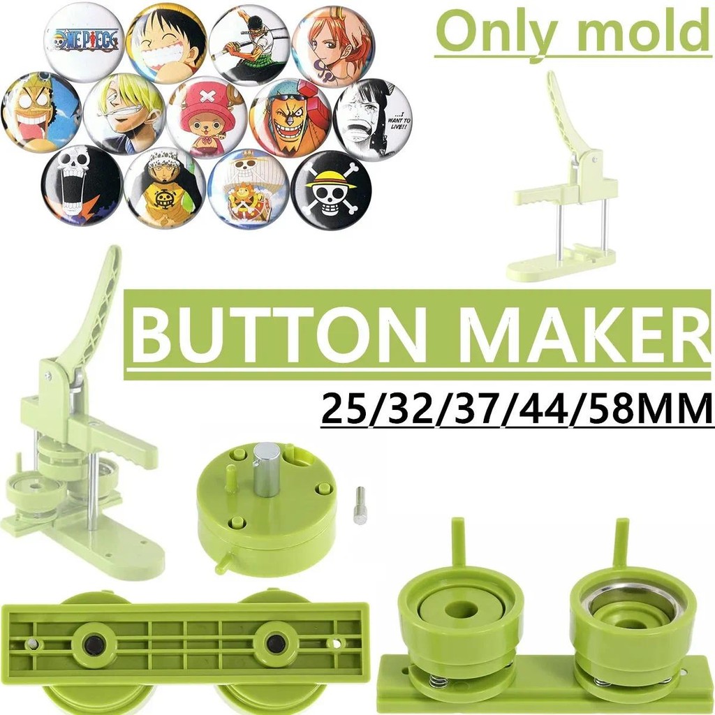 

25-58MM Badge Button Maker Mold,Interchangeable Die Mold, Badge Punching Mold, Slide Rail mold,Button Making DIY Round Pin Maker