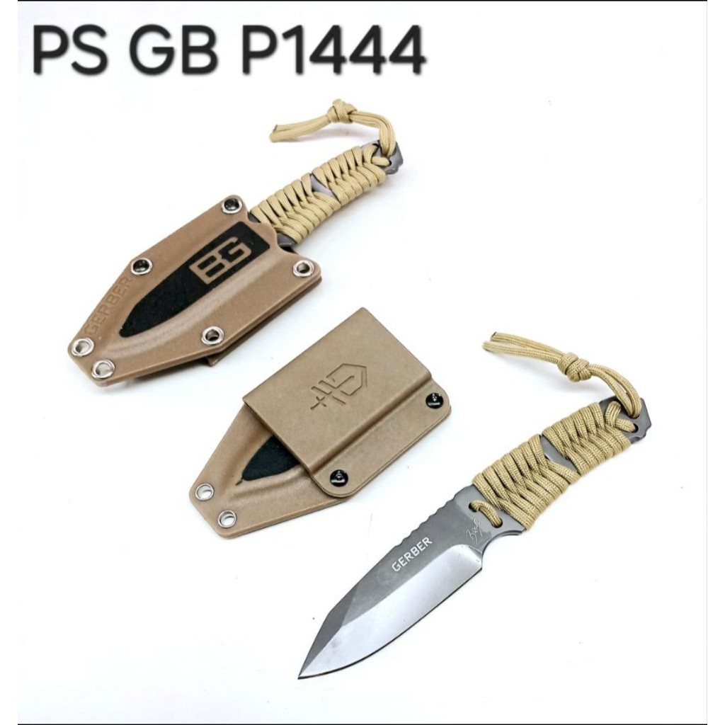 Pisau Outdoor Survival GERBER Bear Grylls Style + Sarung Tactical (PS GB P1444-2)