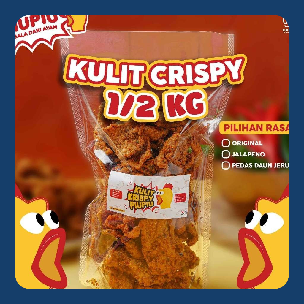 

Piu Piu - Kulit Ayam Crispy 500gr Snacks Rasa Jalapeno/Original/Pedas Daun Jeruk