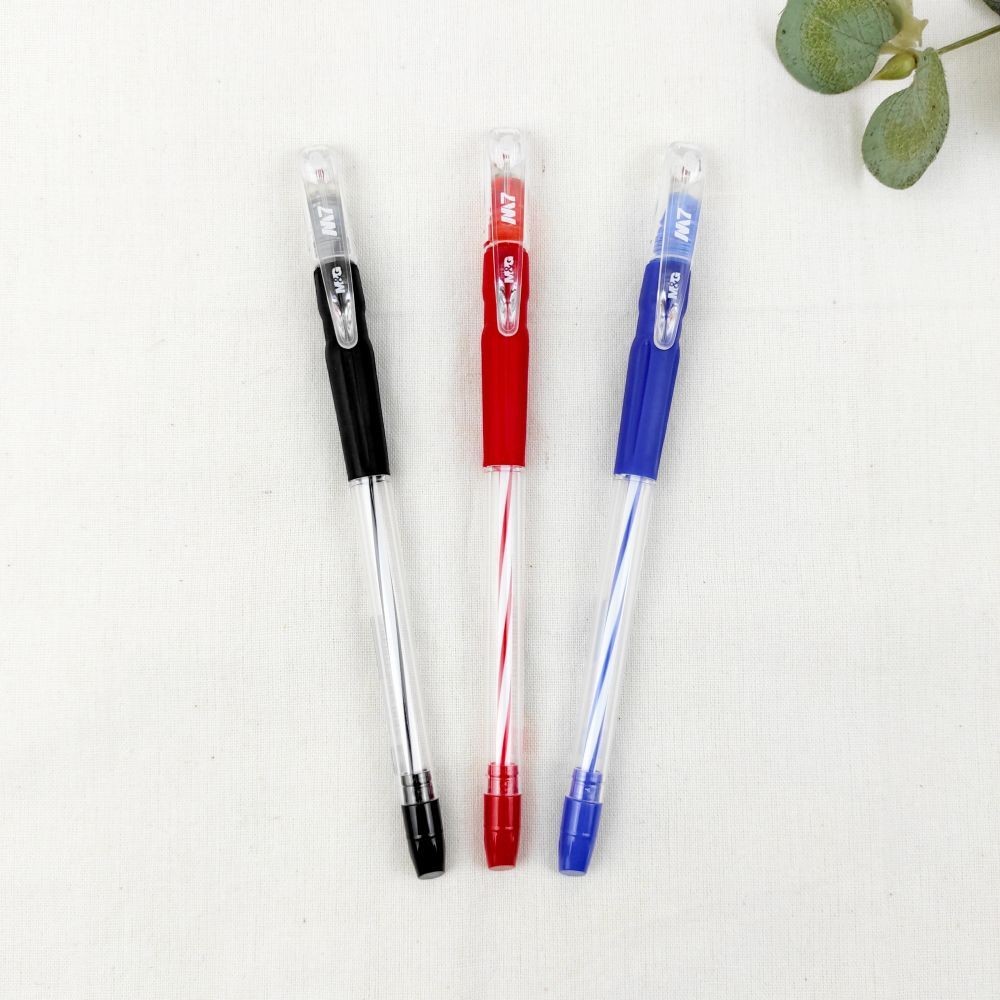 

M&G M7 Semi Gel Ball Pen Tip 0.7mm ABP629R4 / Pulpen Pena Ballpoint Hitam Biru Merah