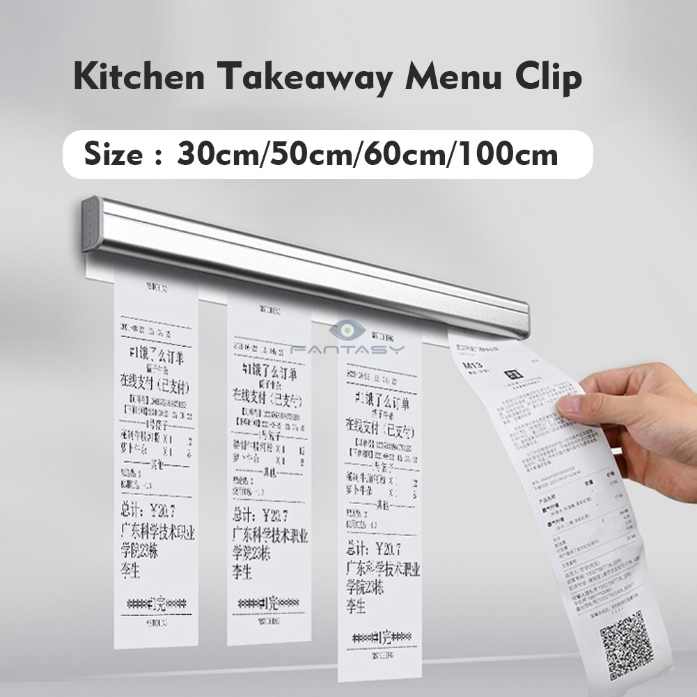 

Bill Holder / Capitan Nota / Receipt Holder / Checker Holder / Penjepit Kertas Bon Bill / Bill Holder/ Receipt Holder/ Capitan Nota Stainless 30/50/60/100cm / Penjepit Kertas Bon Bill Tab Grabber Aluminum