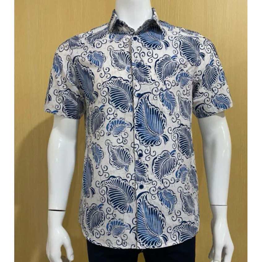 Dbritano RICARDO kemeja pria motif RICARDO lengan pendek