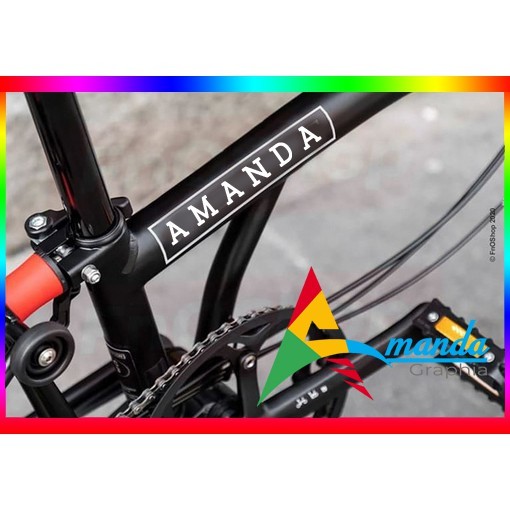 Sticker Nama Sepeda Custom Bentuk Bingkai Untuk Sepeda Lipat dan MTB Stiker Custom Nama Frame Sepeda