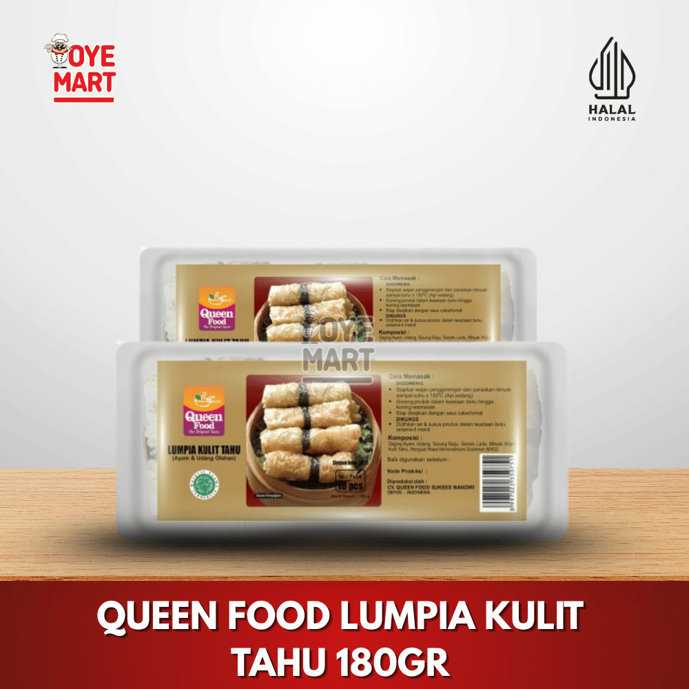 

QUEEN FOOD LUMPIA KULIT TAHU 180GR / DIMSUM LUMPIA AYAM & UDANG OLAHAN