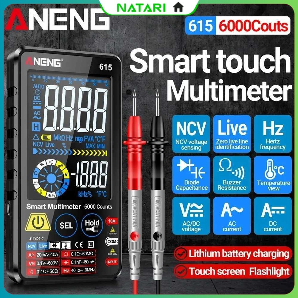 ANENG Digital Multimeter Touchscreen NCV Lighting 6000 Count 700mAh - 615