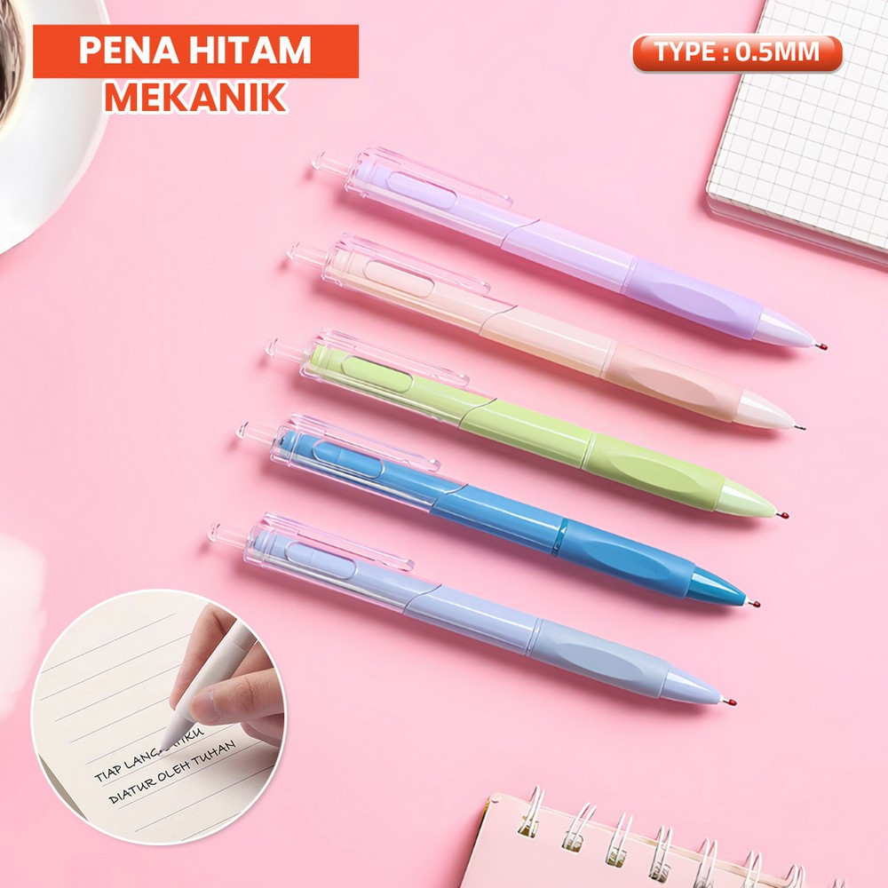 

[GLD] Pulpen ST Cepat Kering 0.5MM Pulpen Mekanik Cetekan Pena Netral / Retractable Pen Student / Pena Hitam Stockami A100