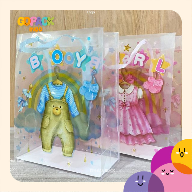 

Tas Mika PVC Hampers Doff Motif Goodie bag Motif Baby
