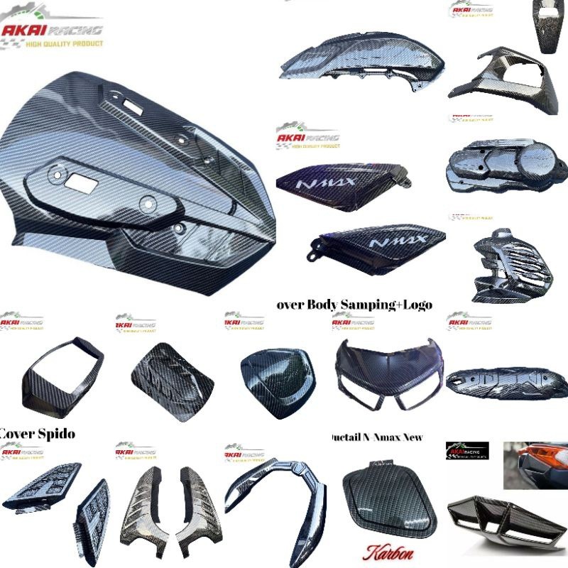 AXANSHOP Cover Carbon Full Body Variasi Yamaha Nmax new 2020-2023 dasi/spedo/stang/filter/cvt/duckta