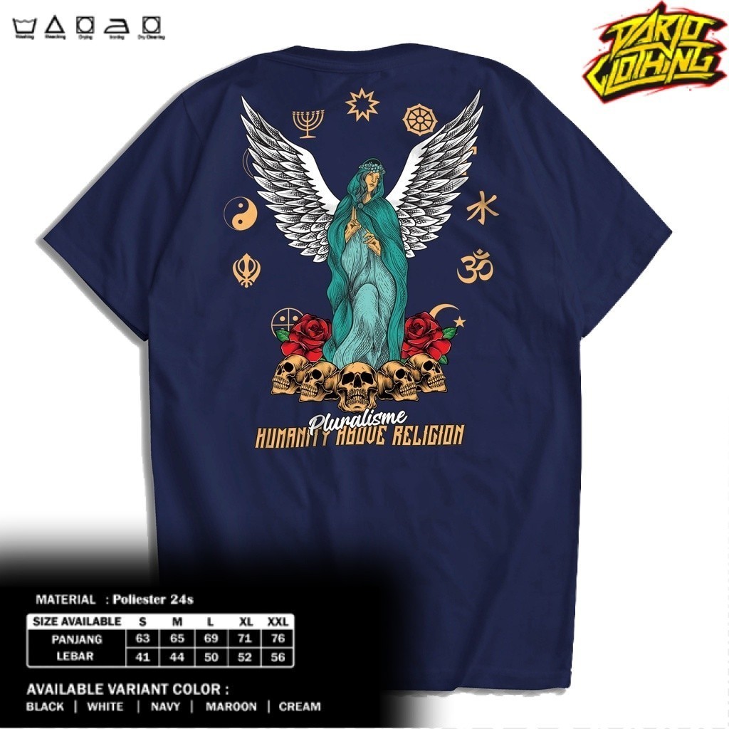 Kaos DarjoClothing -   Kaos Pluralisme Angel Humanity Above Religion