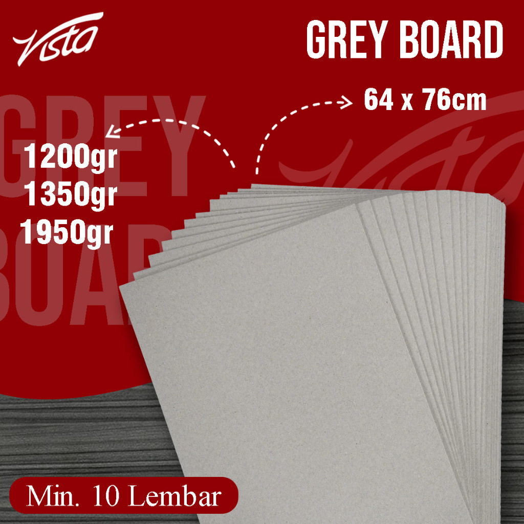 

Greyboard Ketebalan 1200gr, 1350gr, 1950gr ukuran 64x76cm