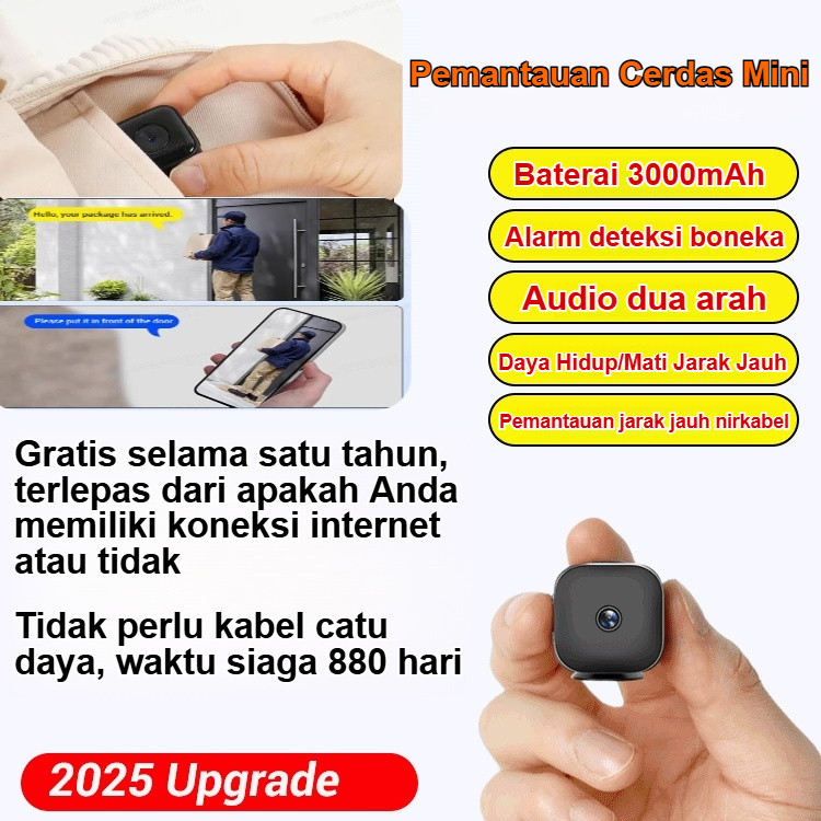 ✅Kamera Keamanan Rumah Nirkabel Mini /Kamera pengintai nirkabel kecil untuk penggunaan di rumah, HD,