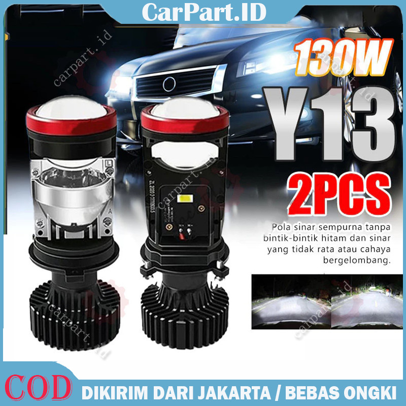 2PCS Lampu Led Mobil Dan Motor H4 Mini Projector Projie Y17D 2024 New SUPER BRIGHT 150 Watt