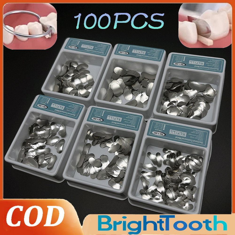 100 pcs /set Dental matrik dental sectional matrix band contoured ginjal anterior posterior matriks 