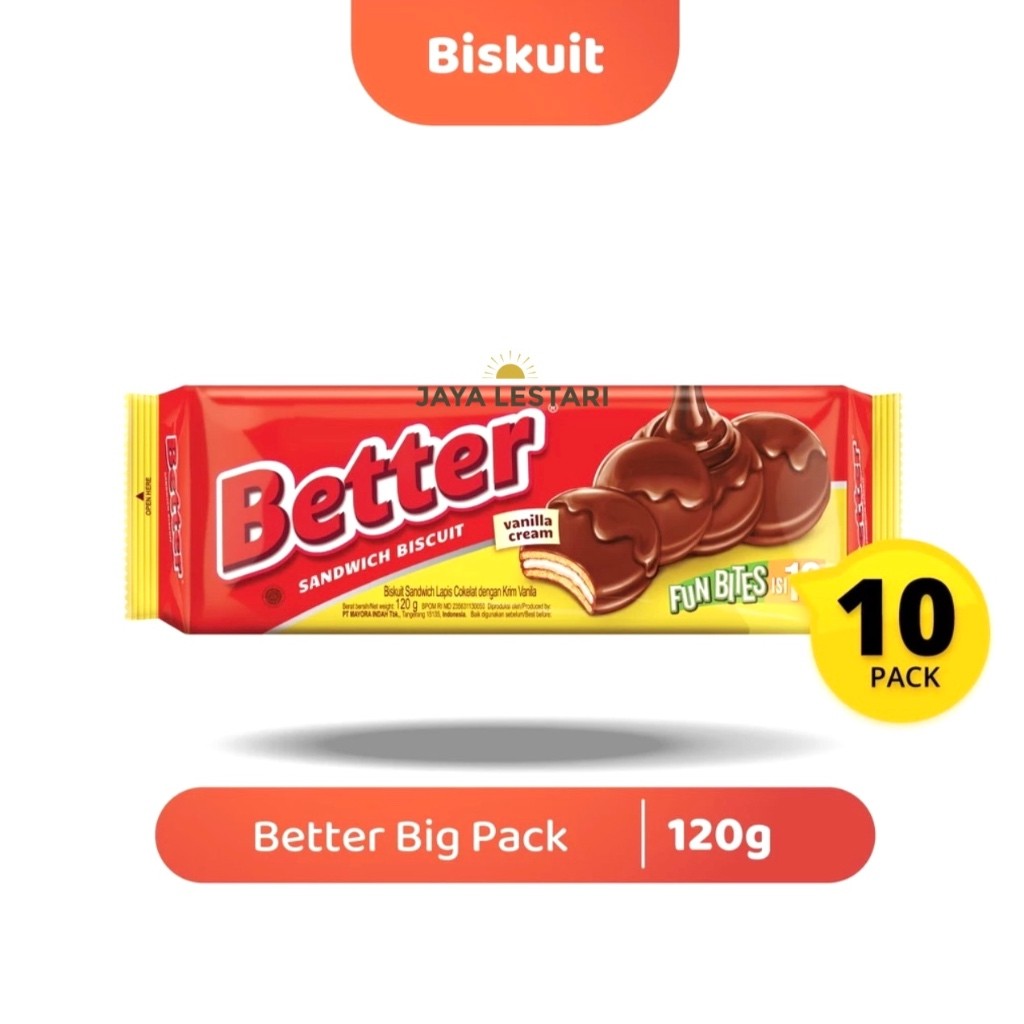 

Better Sandwich Biscuit Vanilla Cream (Isi 10 pack) (120g) ARBON