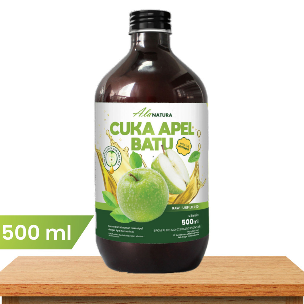 

Cuka Apel Batu Ala Natura Apple Cider Vinegar Paket 1 Botol Detox Ringan Halal dan BPOM
