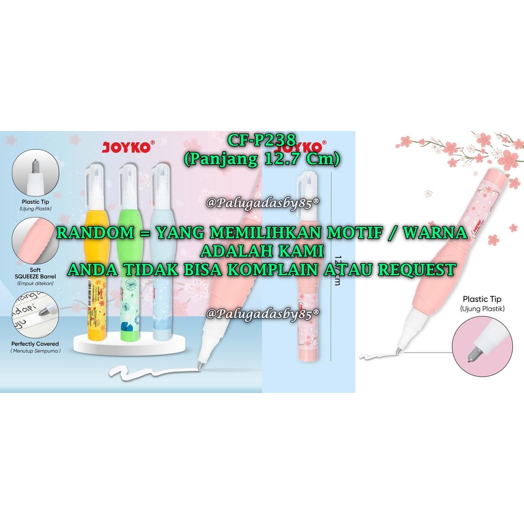 

(1 Biji) GROSIR Correction Fluid JOYKO CF-P238 / Cairan Koreksi Penghapus Cair Joyko CF-P238 (1Biji)