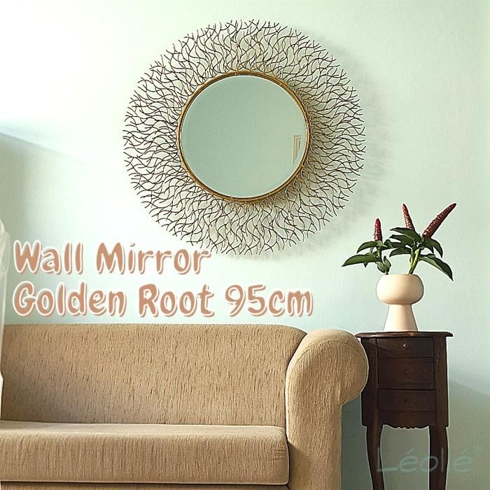Hiasan Dinding Cermin dinding Akar Besi Emas 95cm
