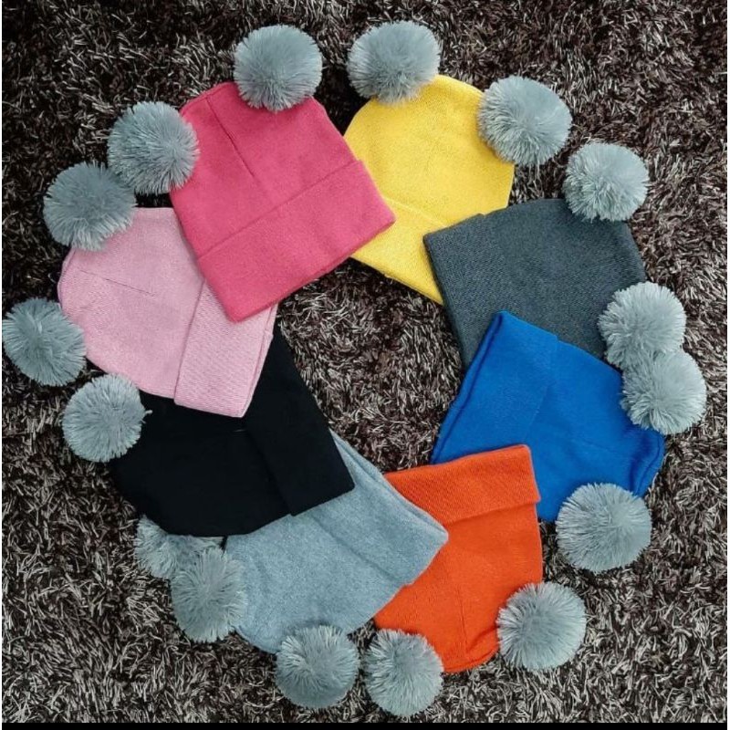 Topi Kupluk PomPom bayi BORDIR NAMA kupluk bordir nama fashion topi kupluk