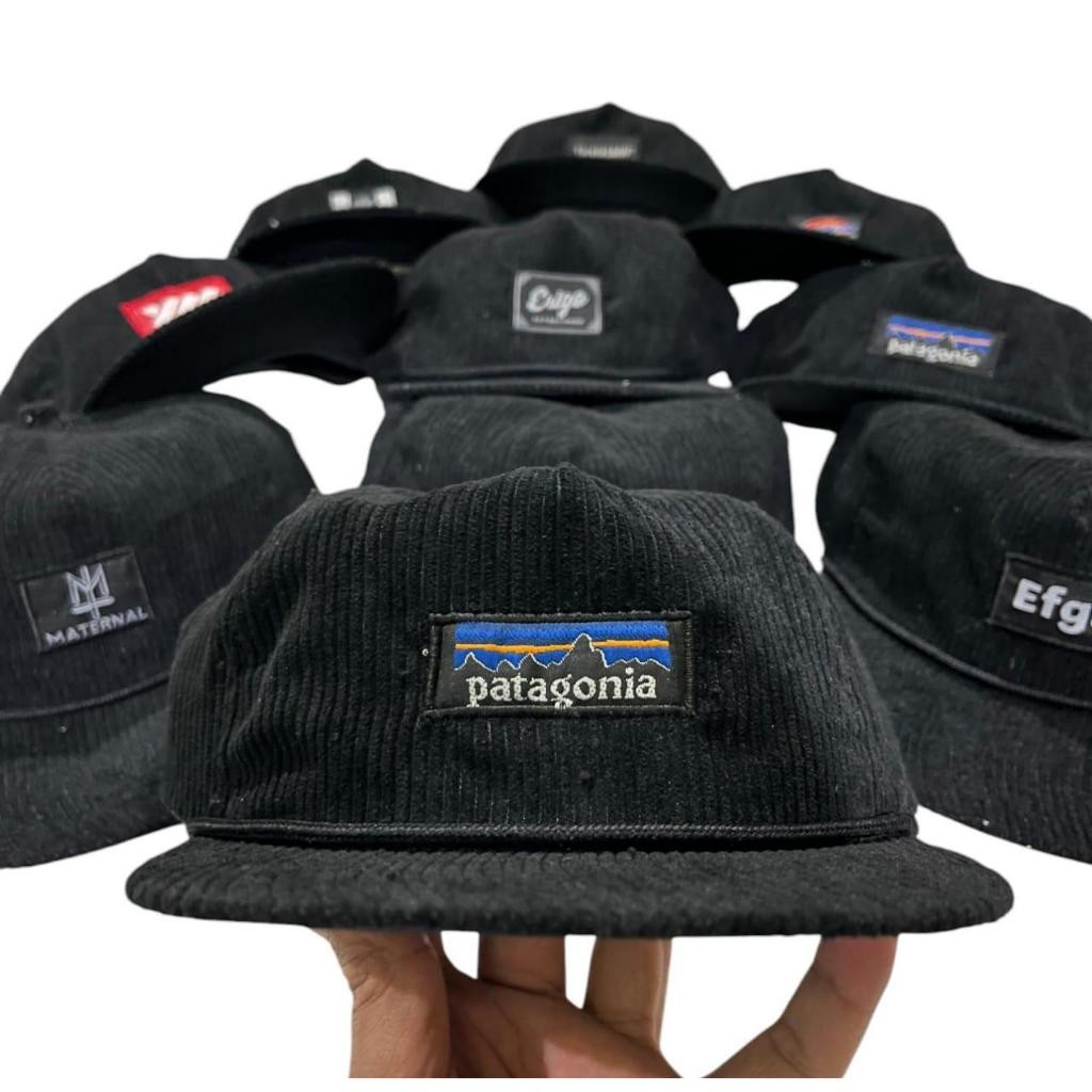 Topi Corduroy Patagonia Hitam Terlaris 5PANEL