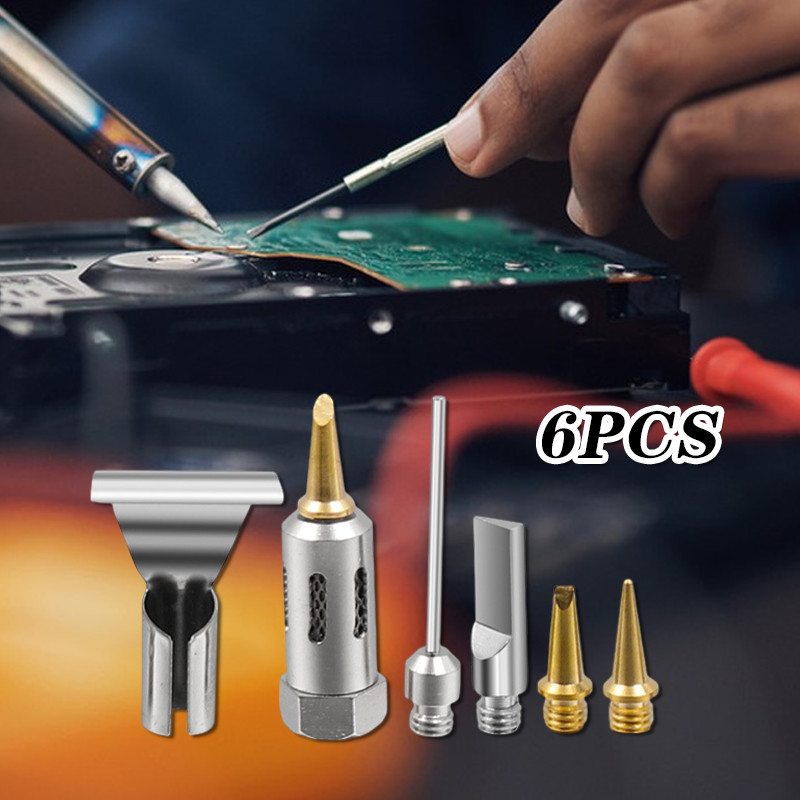 6pcs/set Solder Gas Kepala Pengganti / Alat Las Gas Iron Welding Celcius / Blow Torch Las