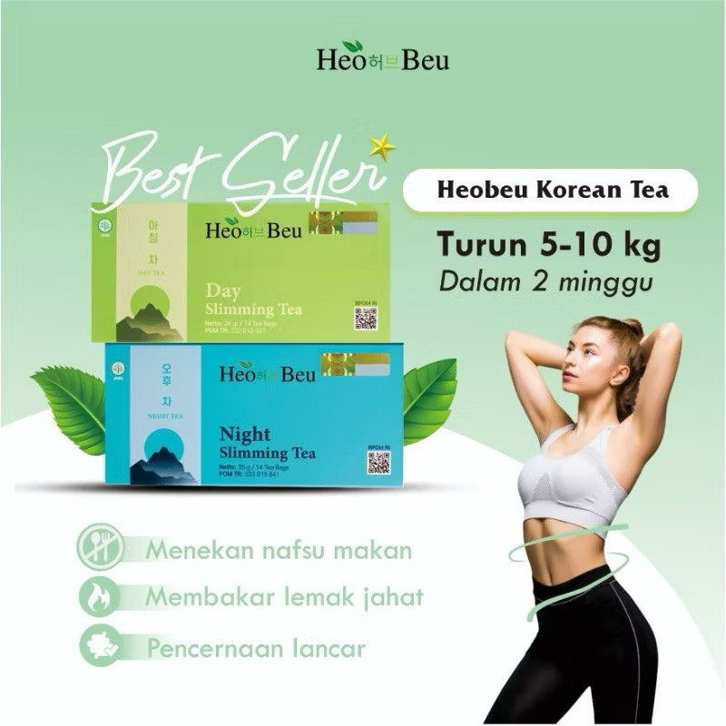 HeoBeu 1 Paket Pagi & Malam Heo Beu Korean Tea Turun 5-10 kg Dalam 2 minggu Heo Beu Korean Slimming 