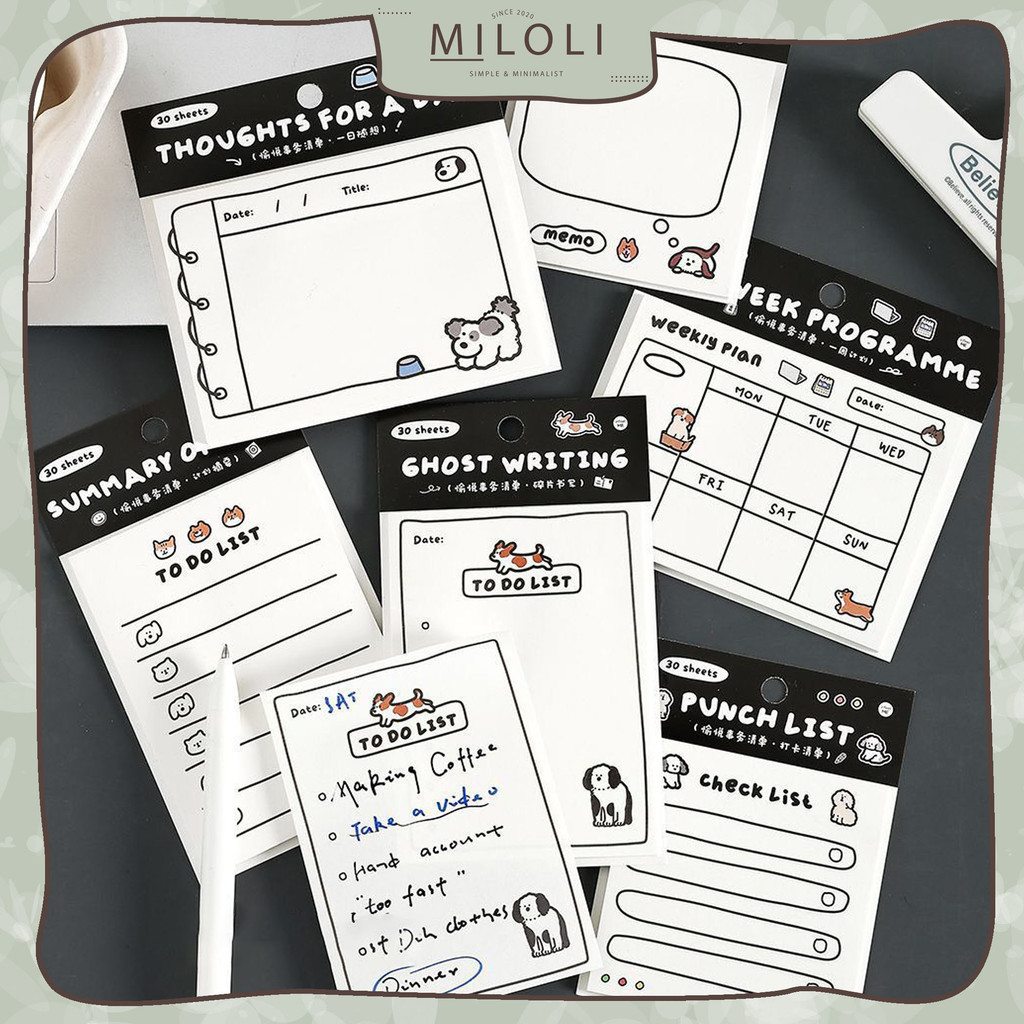 

[MILOLI] 30Lembar PLEASANT THINGS WEEKLY PLAN Memo Pad Note Paper Notepad - C0061