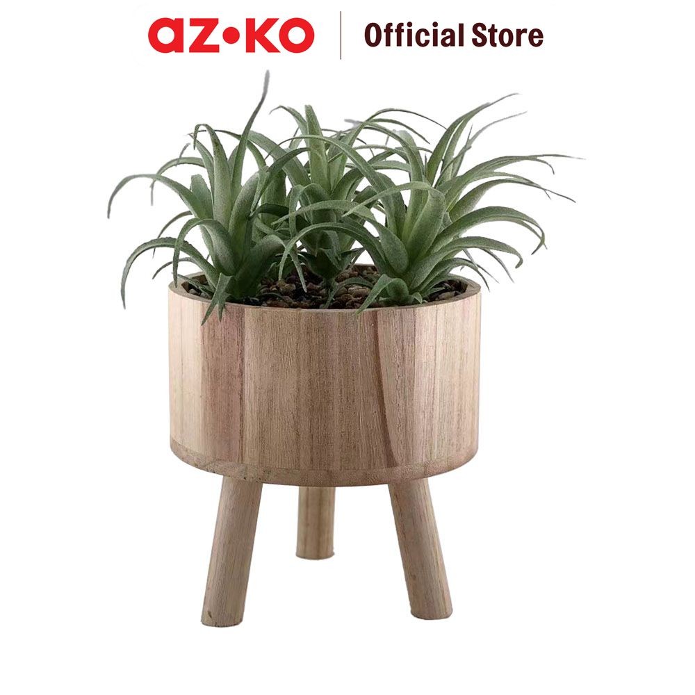 AZKO Arthome Tanaman Artifisial Airplant Dengan Pot Tripot 15.4x15.4x28.5 cm - Hijau Artificial Plan