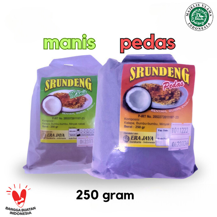 

Serundeng Kelapa solo manis pedas Era Jaya 250 gram