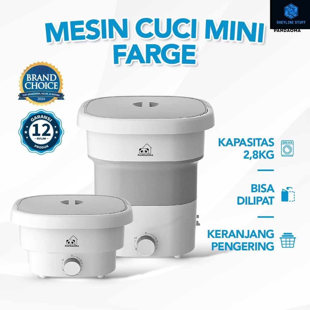 Pandaoma Mesin Cuci Mini Farge Mesin Cuci Lipat Mesin Cuci Mini Portable Kapasitas 2,8kg