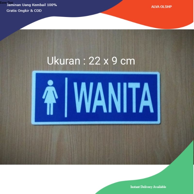 

stiker Sign Label "LOGO WANITA" sticker logo Toilet wanita anti air