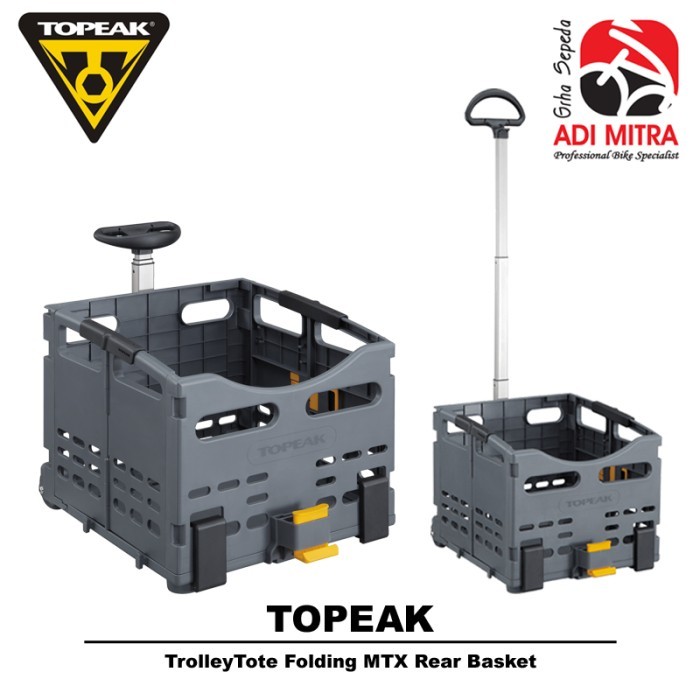 Topeak TrolleyTote Folding MTX Rear Basket TB2008 Tas Troli Keranjang Belanja Belakang Sepeda