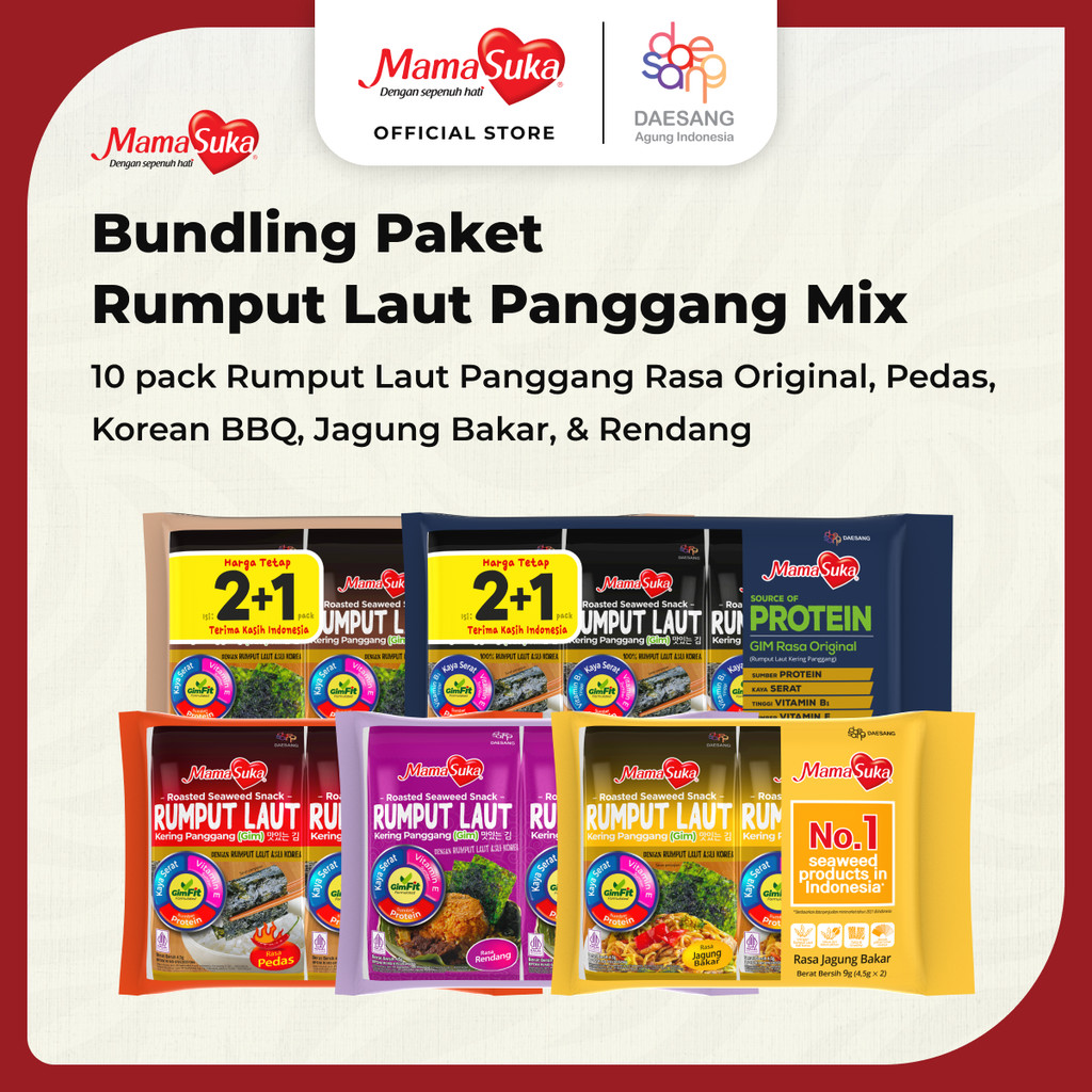 

Bundling 5 - Paket Rumput Laut Panggang Mix