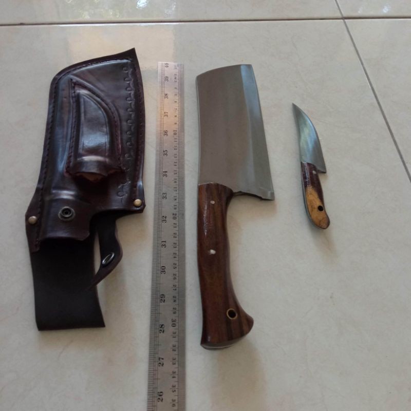 GPS 0031 Cacah Tulang & Skinner Satu Set Premium Quality Sarung Kulit Asli 45 cm