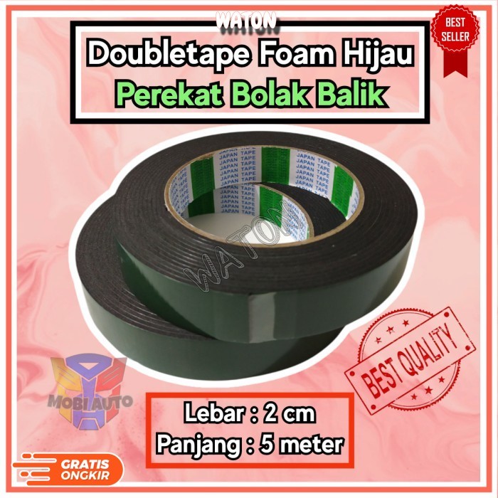 

(AM) Doubletape Double Tape Lem Foam Hijau Perekat Bolak Balik