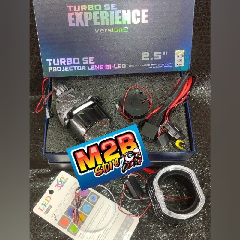 PaketAN Set Biled PROJIE PROJECTOR Aes Bullaes TURBO SE EXPERIENCE V2 2.5 2,5 INCH 60 WATT Devil RGB