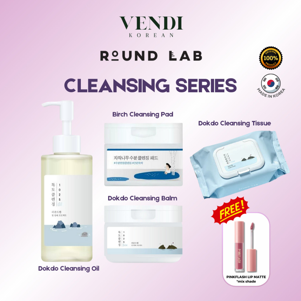 ROUND LAB Dokdo 1025 | Cleansing Oil | Dokdo Cleansing Balm | Dokdo Cleansing Tissue | Birch Juice M