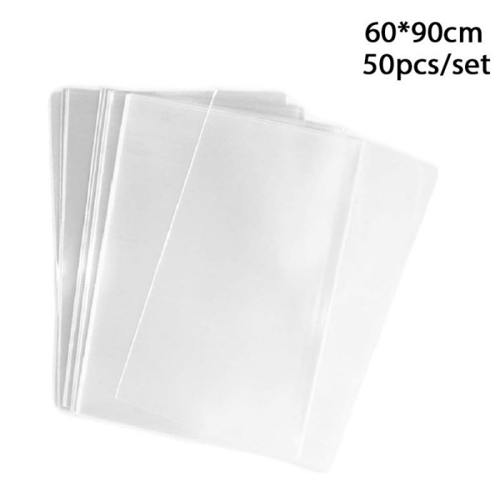

Isi50 Plastik Jumbo 60 X 90 & 80 X 120 Plastik Besar Bening Jumbo - 60*90cm-50pcs